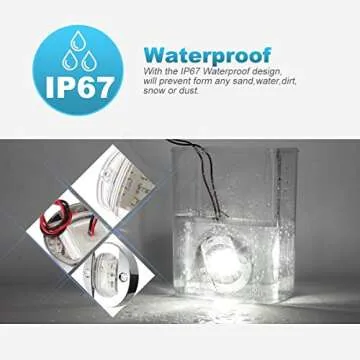 Partsam 4 Pcs 3 Inch Round White LED Marine Boat Lights Transom Stern Anchor Deck Courtesy Light For Pontoon Fishing Boat Kayak Sailboat IP67 Waterproof, 12V DC
