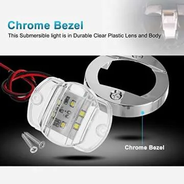 Partsam 4 Pcs 3 Inch Round White LED Marine Boat Lights Transom Stern Anchor Deck Courtesy Light For Pontoon Fishing Boat Kayak Sailboat IP67 Waterproof, 12V DC