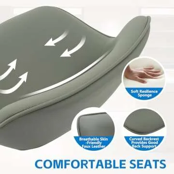 YOUNIKE Bar Stools Set of 2 Modern Swivel Barstools, Adjustable Counter Height Bar Stools Faux Leather Upholstered Counter Stools with Hollow Back for Kitchen Island, All Olive Green