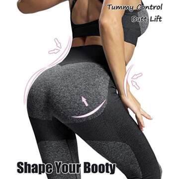 Seamless Workout Leggings for Women Butt Lift High Waist Yoga Pants Running Tummy Control Slimming