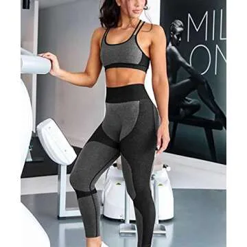 Seamless Workout Leggings for Women Butt Lift High Waist Yoga Pants Running Tummy Control Slimming