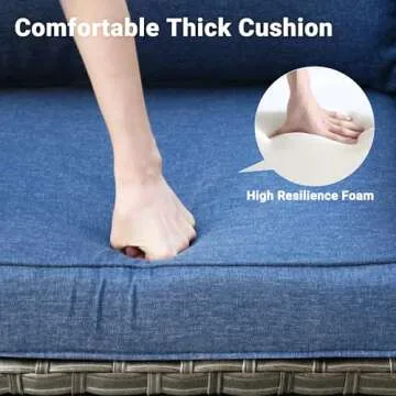 OVIOUS 6-Piece Outdoor Wicker Rattan Patio Furniture Set