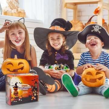 Big Halloween Lollipop Suckers Candy 24 Pack, Spooky Candy Lollipops, Pumpkin, Green Monster and Witch Hat Candy Sucker Lollipops Individually Wrapped for Halloween Goody Bag Fillers - Trick or Treat