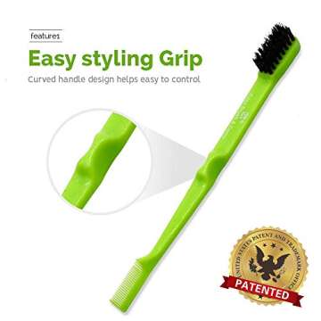 Hair Edge Brush Double Sided Comb - Baby Hair Controller Eyebrow Styling Tool Gentle Easy Grip Soft ...