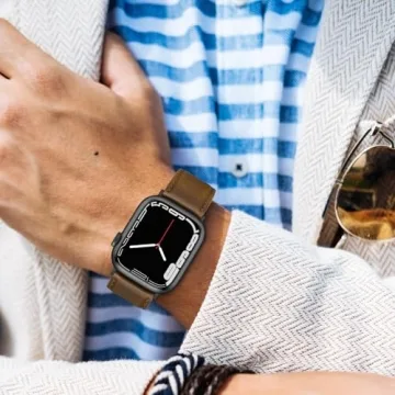 EDIMENS Vintage Leather Bands for Apple Watch 46mm 45mm 44mm 42mm