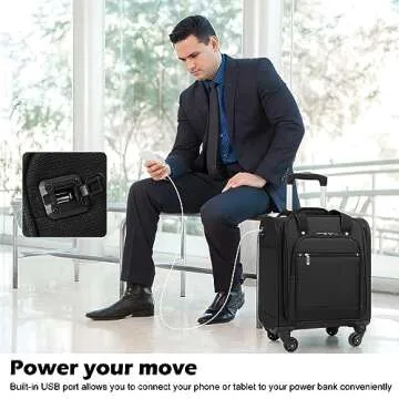 Coolife Underseat Carry On Luggage Softside Lightweight Rolling Travel Bag Spinner Suitcase