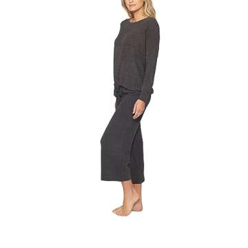 Barefoot Dreams CozyChic Ultra Lite Culotte Capri Pants - Small Carbon