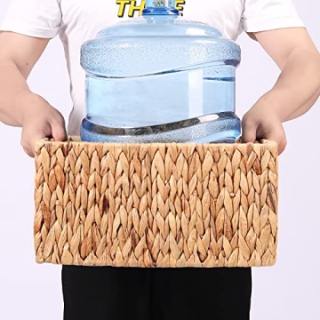 Natural Water Hyacinth Storage Baskets - Set of 2