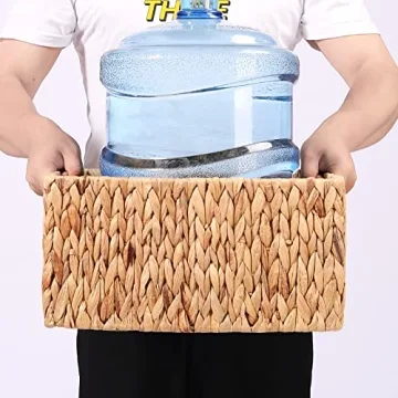 Natural Water Hyacinth Storage Baskets - Set of 2