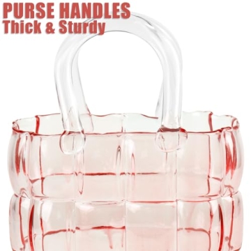 Unique Pink Purse Vase - Handcrafted Glass Flower Holder