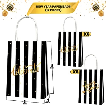 KatchOn Happy New Year Gift Bags Pack of 12 for 2025