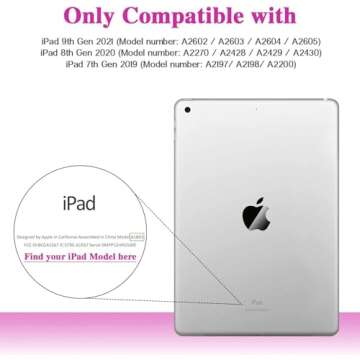 LTROP Kids Case for iPad 9th/ 8th/ 7th Generation (2021/2020/ 2019), iPad 10.2 Case with Built-in Sc...