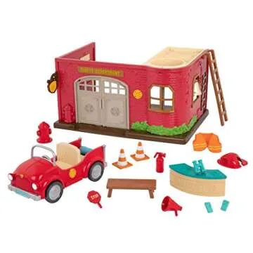 Li'l Woodzeez Fire Department Toy Set – 16 Pcs Playset