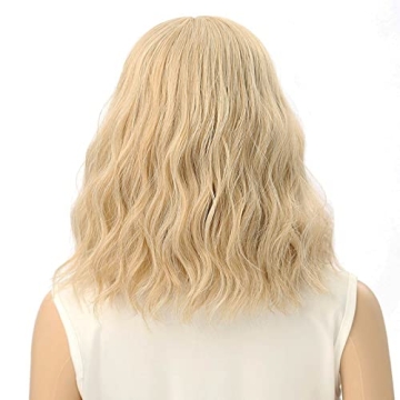 FAELBATY Stylish Blonde Wig with Loose Waves and Bangs