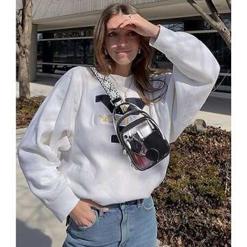 CLUCI Clear Bag for Stadium Events, Clear Bag Purses for women Crossbody Transparent, Crossbody Purs...