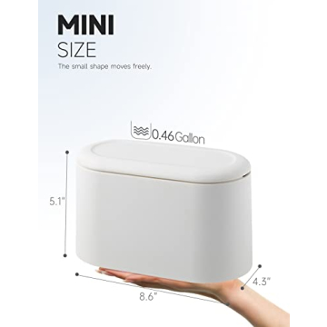MONGTINGLU Mini Trash Can with Lid for Stylish Waste Management