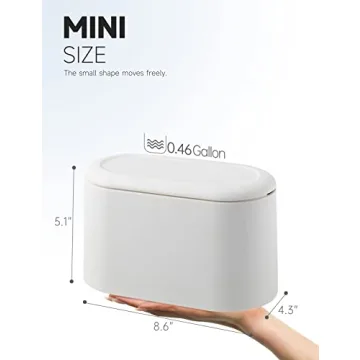 MONGTINGLU Mini Trash Can with Lid for Stylish Waste Management