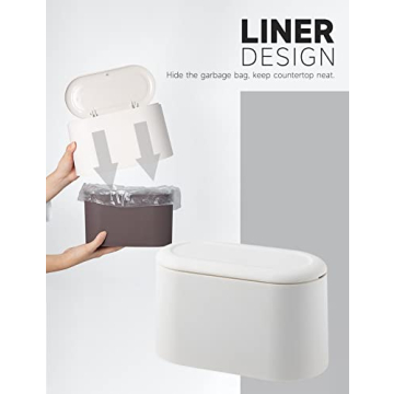 MONGTINGLU Mini Trash Can with Lid for Stylish Waste Management