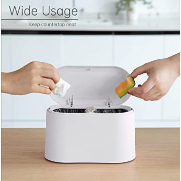MONGTINGLU Mini Trash Can with Lid for Stylish Waste Management