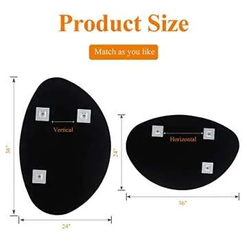 NeuType 36x24 Frameless Beveled Wall Mirror for Modern Décor