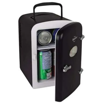 Koolatron Mini Fridge - Refrigerator for Bedroom Skincare Office, Portable Table Top Beverage Cooler, 12V 110V Refrigerador For Drinks, Soda, Wine, Breast Milk, Use In Car, Dorm, Outdoor, Patio, 8 Can