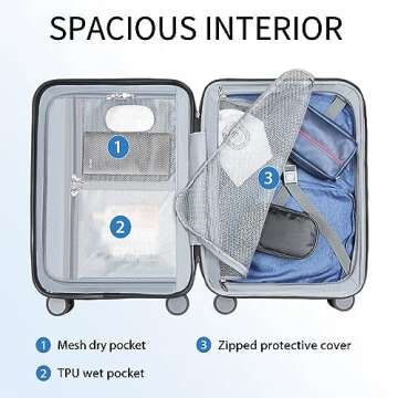 KROSER Hardside Expandable Carry On Luggage - Durable & Stylish