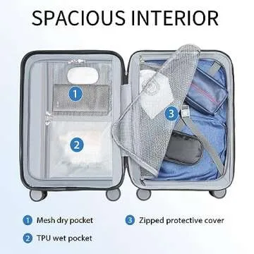 KROSER Hardside Expandable Carry On Luggage - Durable & Stylish