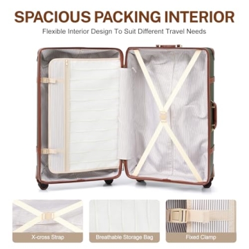 NZBZ Vintage Luggage Set Stylish Lightweight Travel Gear