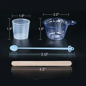 LET'S RESIN Epoxy Mixing Cups Kit - 200Pcs, Plastic, 30ml Measuring Cups, Wooden Stirring Sticks & M...