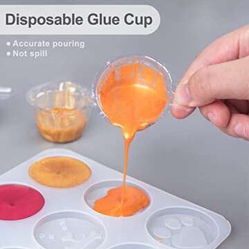 LET'S RESIN Epoxy Mixing Cups Kit,200Pcs, Plastic, 30ml Disposable Measuring Cups,50 Wooden Stirring Sticks, Dropper for Paint Mixing, Jewelry Making
