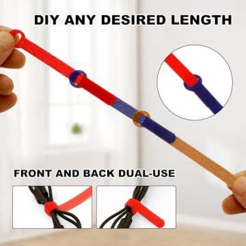 150PCS Cable Ties，4+6+8+10 Inch Reusable Cable Management, Multi-Purpose Adjustable Cord Organizer，Fastening Microfiber Cloth Hook and Loop Cable Organizer Wire Straps，Assorted Colors