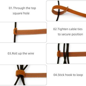 150PCS Cable Ties，4+6+8+10 Inch Reusable Cable Management, Multi-Purpose Adjustable Cord Organizer，Fastening Microfiber Cloth Hook and Loop Cable Organizer Wire Straps，Assorted Colors