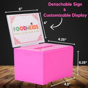 Adir Suggestion Box with Slot and Lock – Versatile Acrylic Donation and Feedback Box