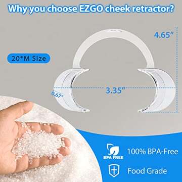 EZGO 20 Pieces (Size M) C-Shape Teeth Whitening Cheek Retractor, Disposable Dental Mouth Opener, Den...