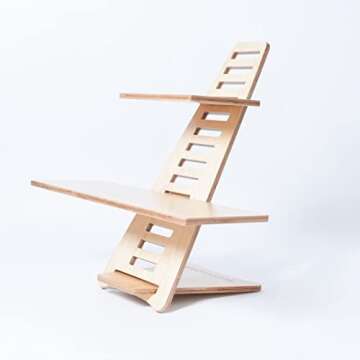 Sleekform Standing Desk Converter - Elevation Stand, Laptop Riser, Adjustable Height Sit to Stand Desk Converter Workstation for Office and Home, Table Top Wood Portable