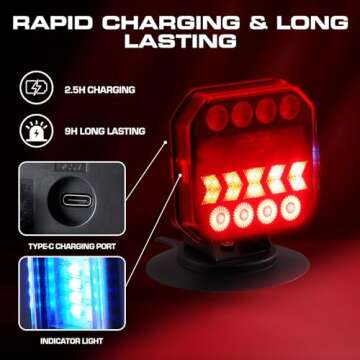 Hifybaty Wireless Trailer Lights - USB-C Rechargeable and Magnetic