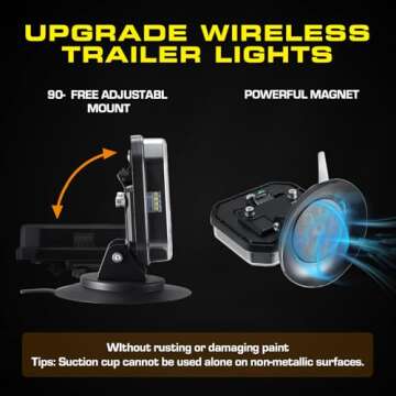 Hifybaty Wireless Trailer Lights with USB-C Rechargeable Magnetic Base
