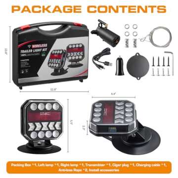 Hifybaty Wireless Trailer Lights with USB-C Rechargeable Magnetic Base