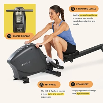 LifeSpan Fitness RW1000 Foldable Rowing Machine