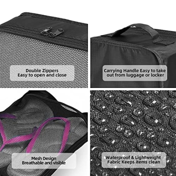 JJ POWER Travel Packing Cubes with Shoe Bag for Organizing