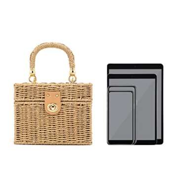 Handwoven Rattan Bag - Chic Beach Tote for Women