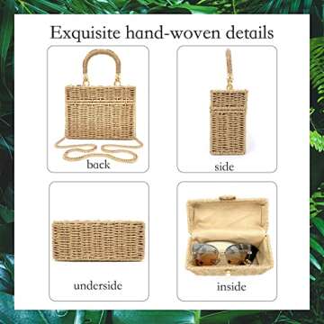 Handwoven Rattan Bag - Chic Beach Tote for Women