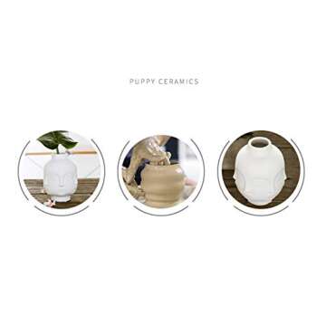 Vaorwne Modern Decorative Ceramic Vase Decor,Artists,Potted Plants,Potted Plants,Garden Decoration,White Pottery Vase Lip White Ceramic for Centerpieces, Kitchen, Office or Living Room