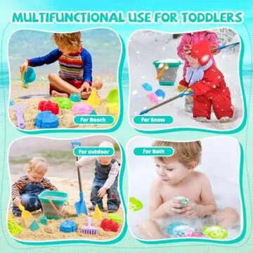 FUNWEGOT Kids Beach Sandbox Toys with Truck,Collapsible Sand Bucket, Big Stainless Steel Shovel Toy, Sand Castle Kit, Animal Molds, Shell Mesh Bag, Summer Travel Outdoor Toys for Boys Girls Age 3+