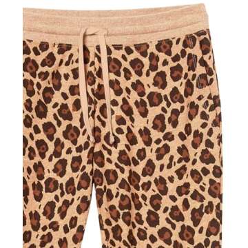 Amazon Essentials Women's Fleece Jogger Sweatpant - Discontinued Colors, Camel Leopard, Large