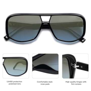 SOJOS Aviator Sunglasses Oversized Polarized UV400 Shades