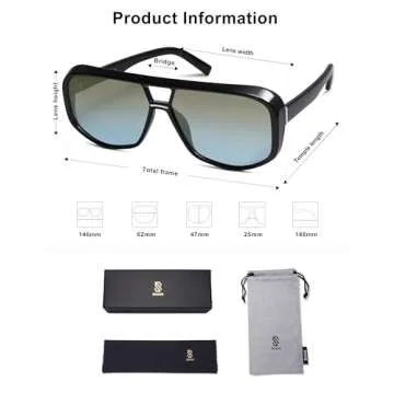 SOJOS Aviator Sunglasses Oversized Polarized UV400 Shades