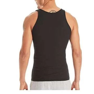 Hanes Men's Moisture-Wicking Ribbed, Lightweight Cotton Tank Undershirts, 6-Pack, Black/Grey Assorted 6-pack, 3X-Large