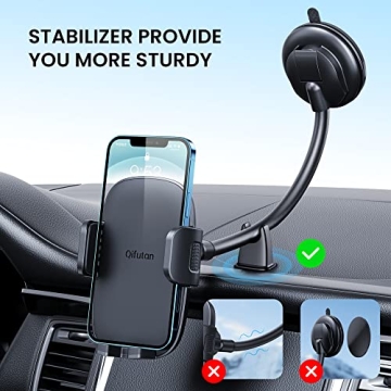 Qifutan Car Phone Holder - Long Arm Dashboard Mount
