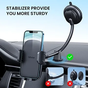 Qifutan Car Phone Holder - Long Arm Dashboard Mount